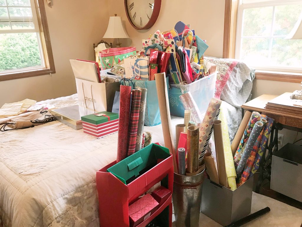 Guest Room Ideas - Gift Wrap Sort